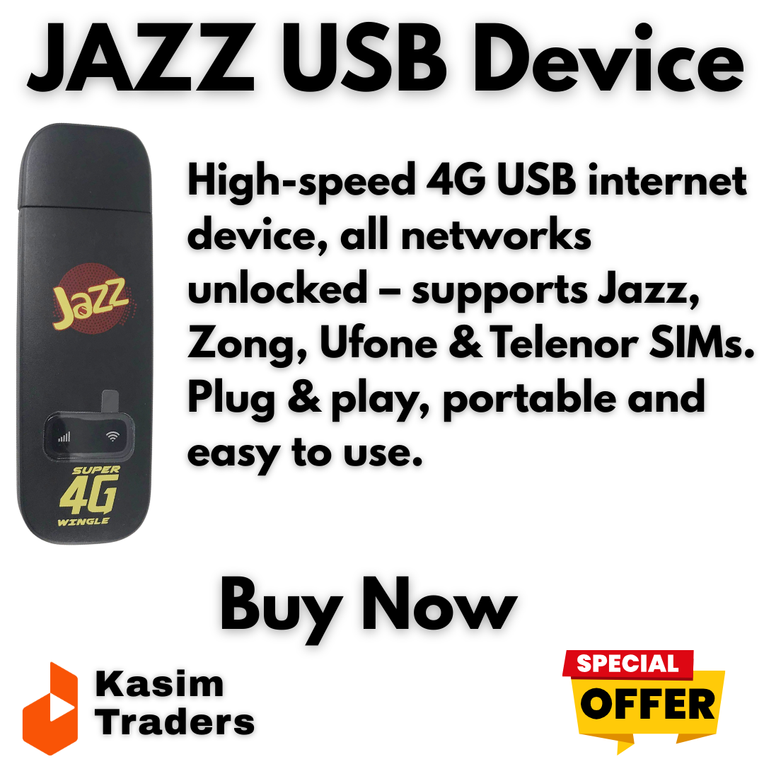 Jazz 4G USB Device| All SIMs Working | Plug & Play Internet