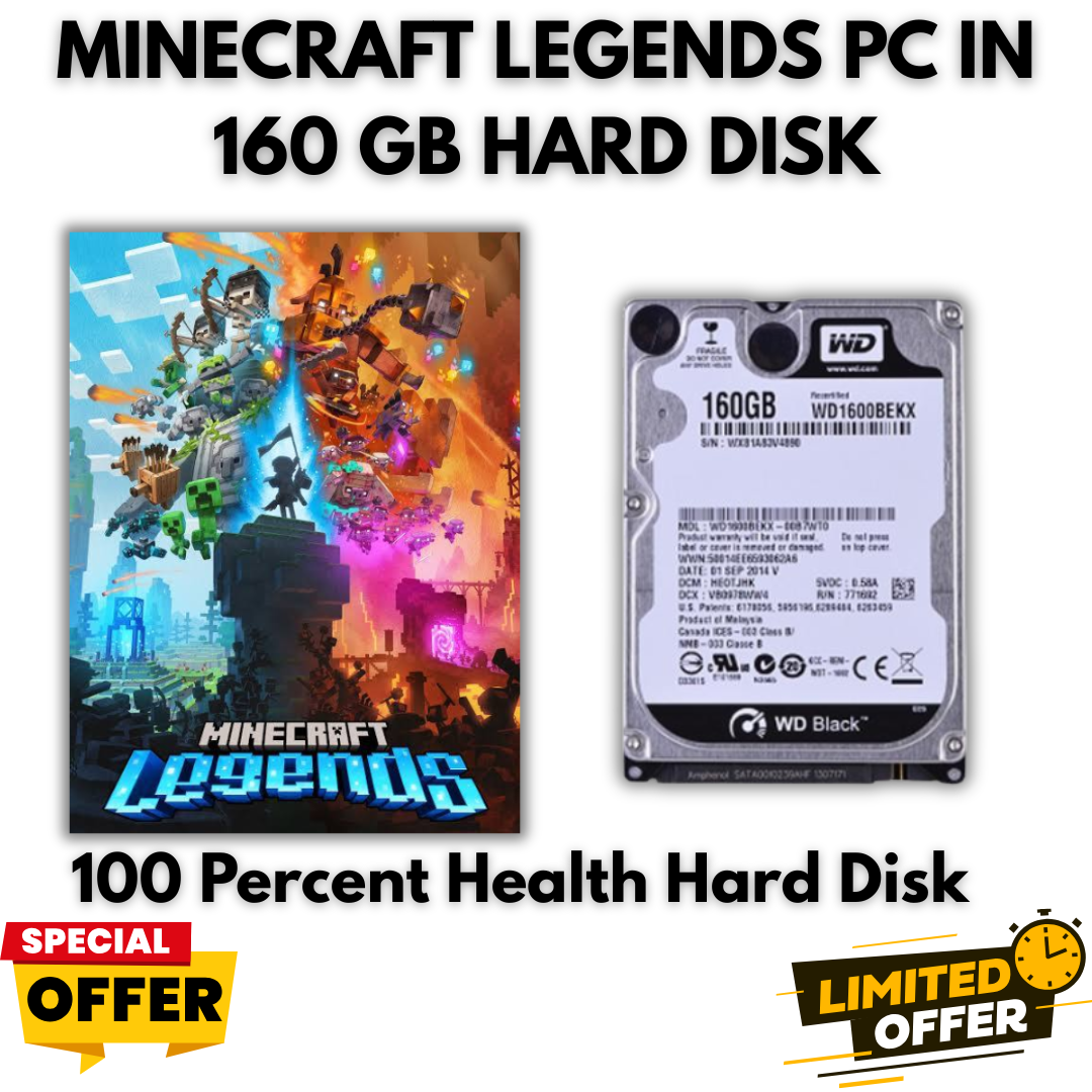 Minecraft Legends PC Edition in 150GB External Hard Disk – Ready to Play