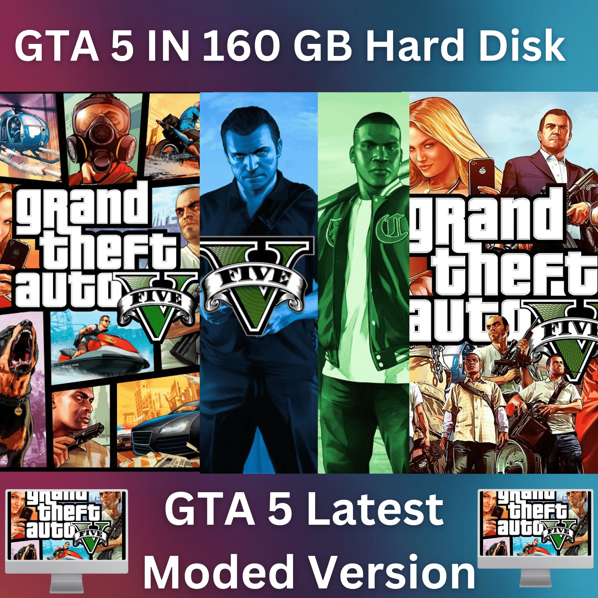 GTA 5 Modded Version in 160GB External Hard Disk – Ready to Play for PC